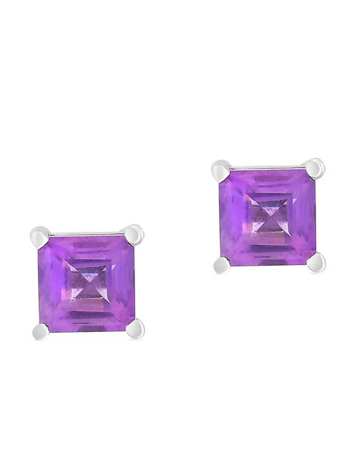 purple silver plated drop earring - 19085245 - Standard Image - 0