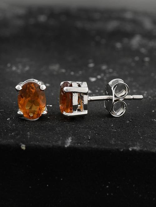 brown silver plated drop earring - 19085265 -  Standard Image - 0