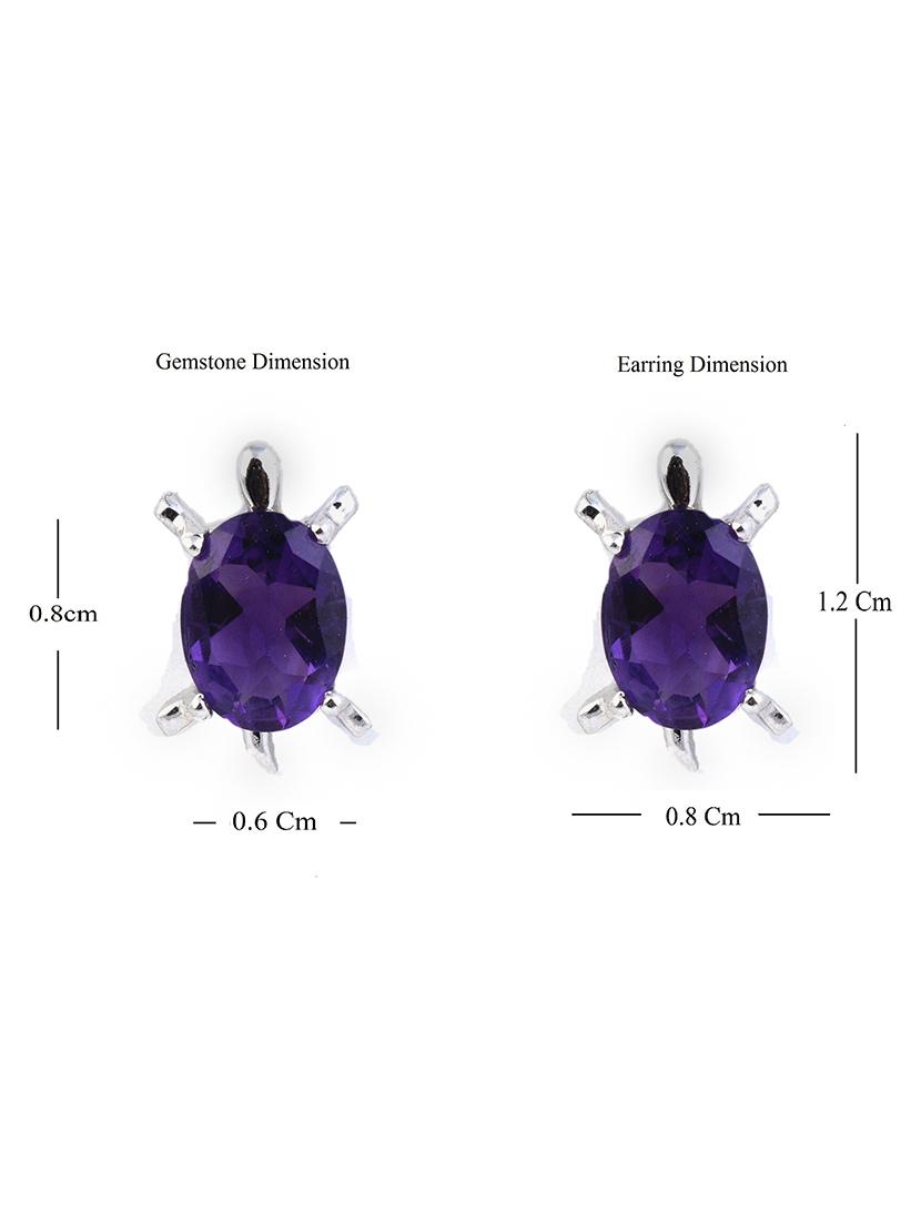 purple silver plated drop earring - 19085269 - Standard Image - 3