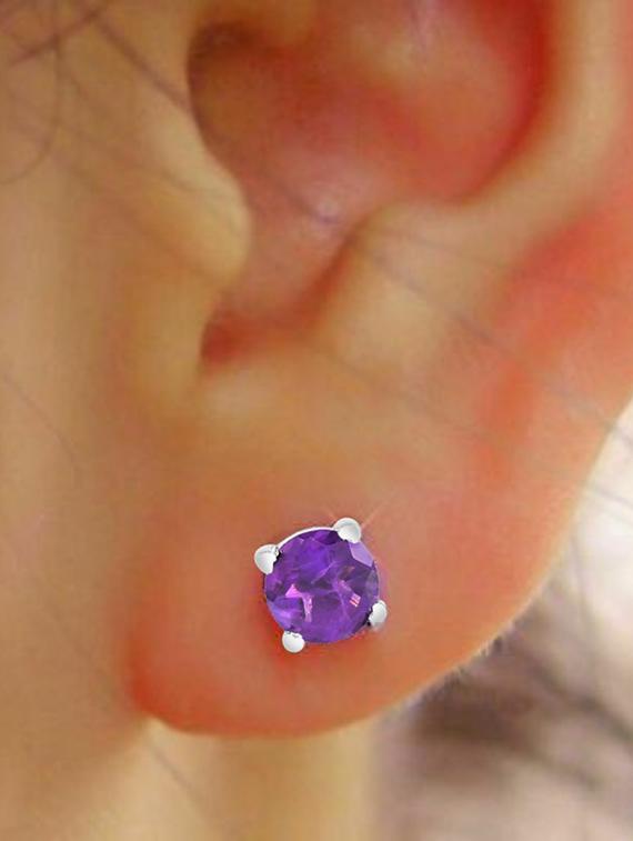 silver plated stud earring - 19085278 - Standard Image - 3