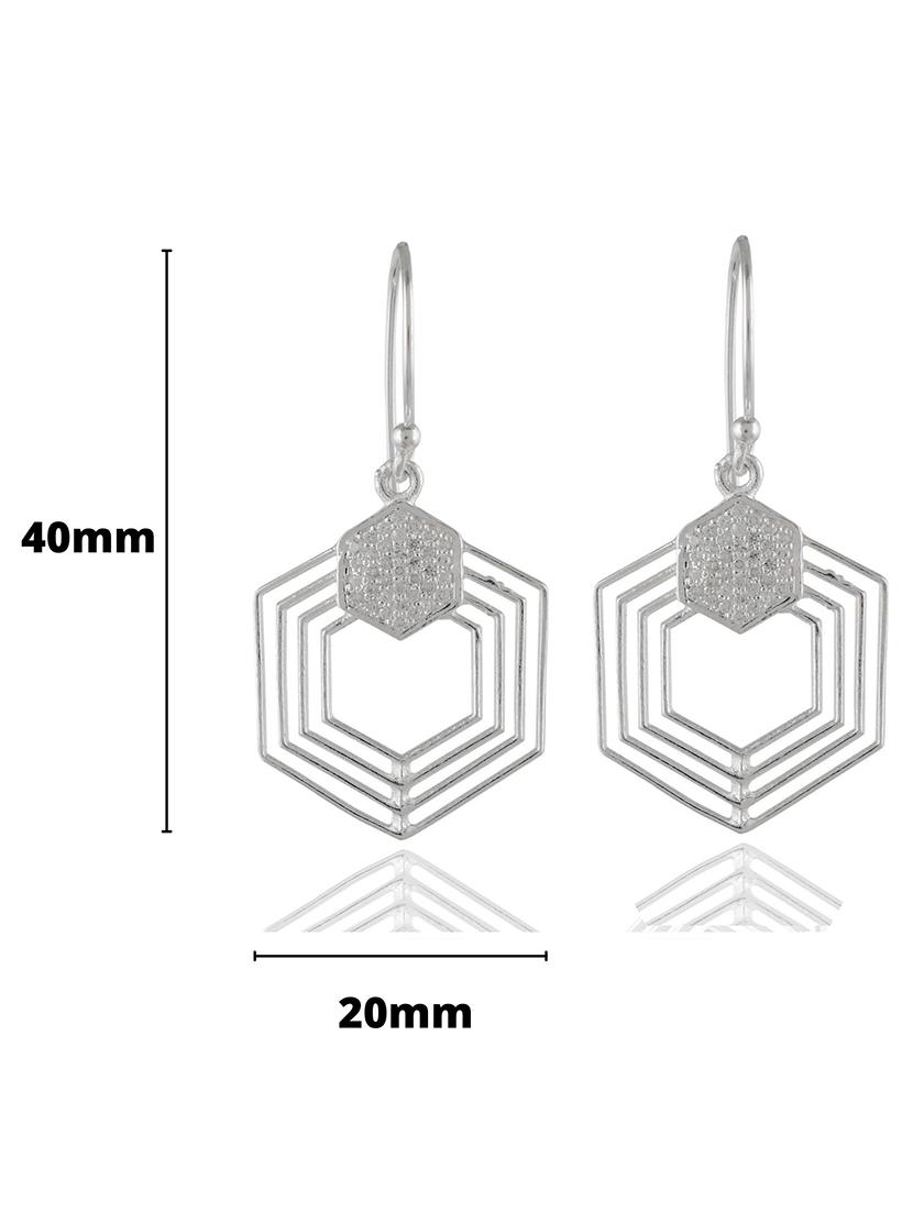 silver plated dangler earring - 19085279 - Standard Image - 3