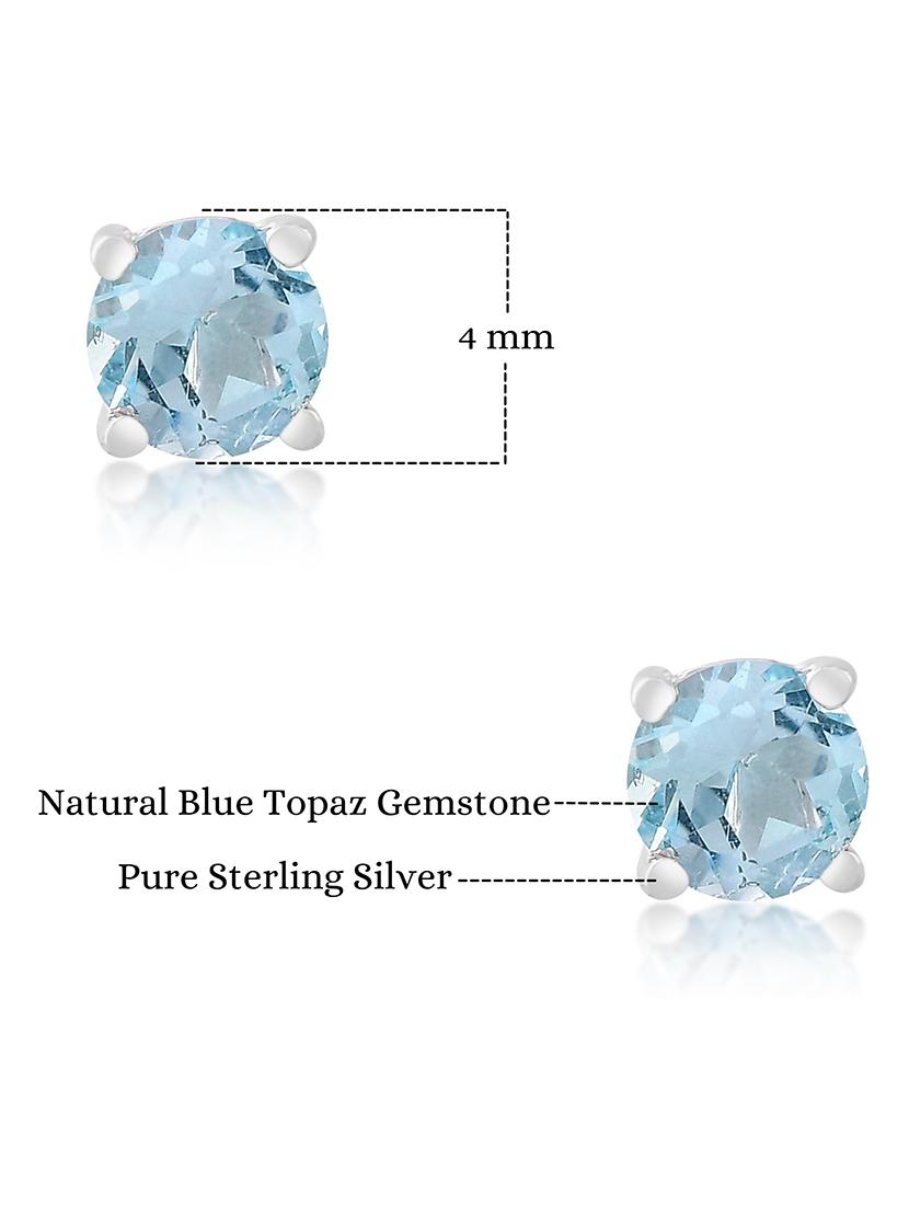silver plated stud earring - 19085284 - Standard Image - 3