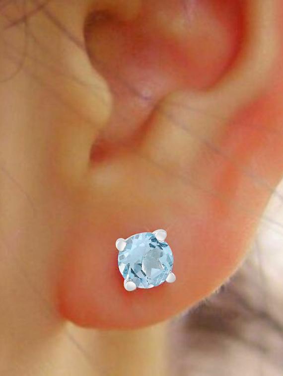 silver plated stud earring - 19085284 - Standard Image - 5