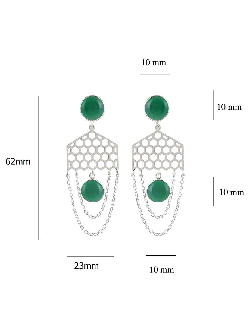 silver plated dangler earring - 19085285 - Standard Image - 3