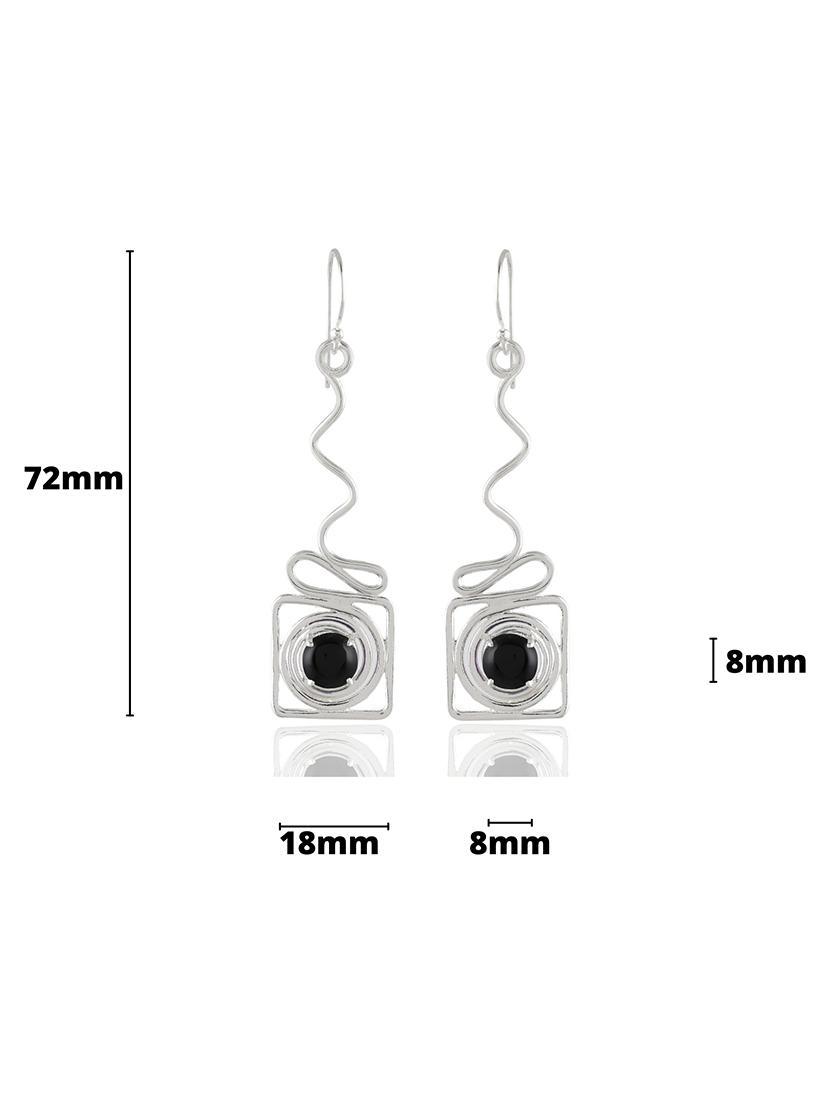 silver plated dangler earring - 19085293 - Standard Image - 3