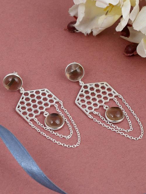 silver plated dangler earring - 19085303 - Standard Image - 0