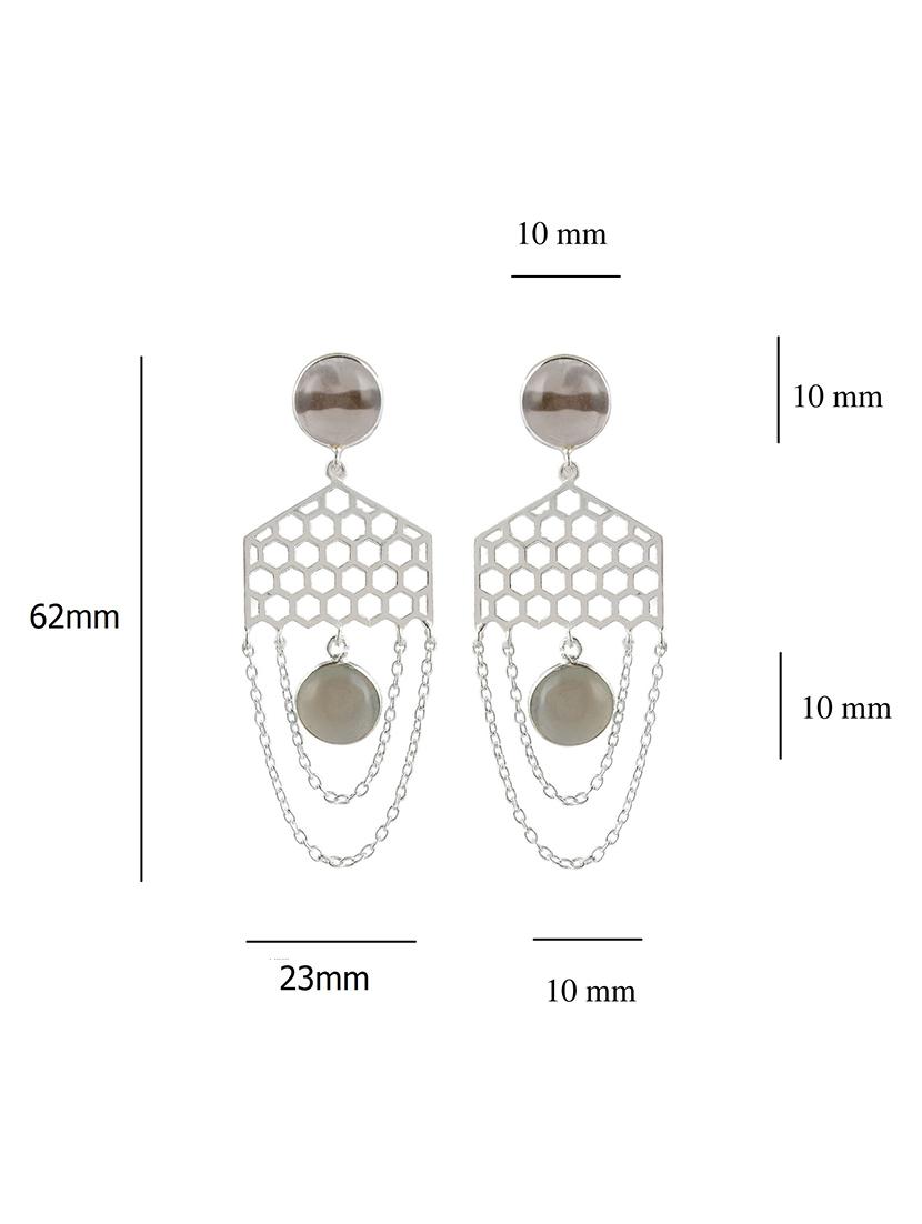 silver plated dangler earring - 19085303 - Standard Image - 3