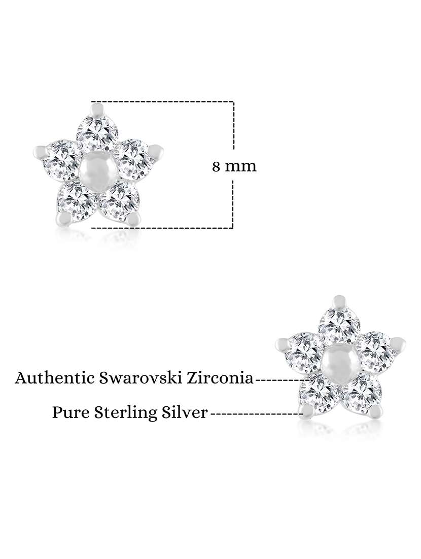 silver plated stud earring - 19085304 -  Standard Image - 3