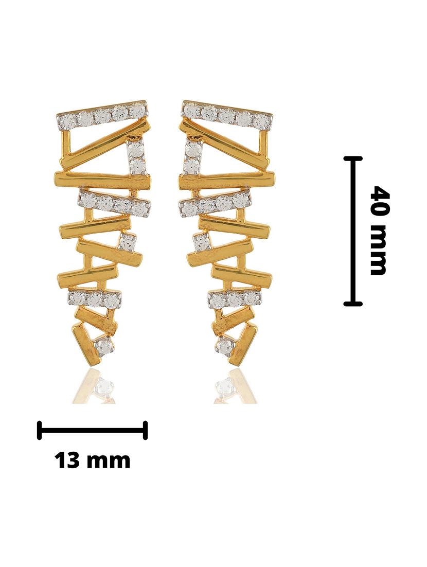 gold metal drop earring - 19085309 - Standard Image - 3