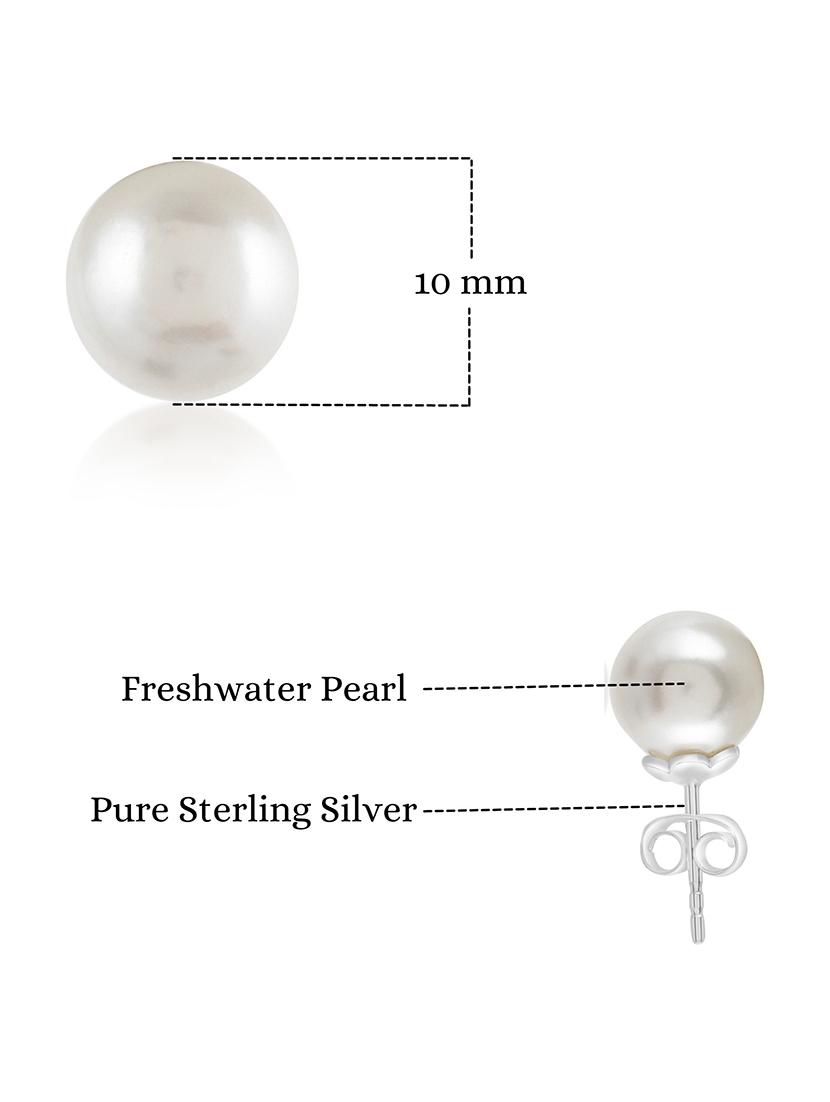 silver plated stud earring - 19085326 - Standard Image - 3