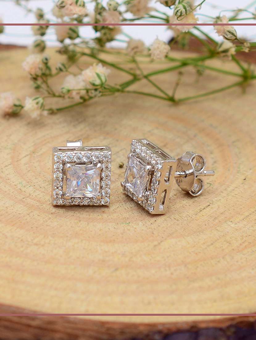 silver plated stud earring