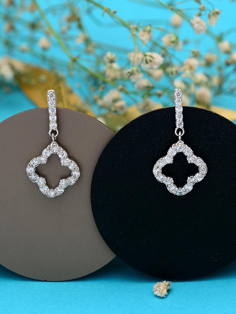 silver metal drop earring - 19085343 - Zoom Image - 0