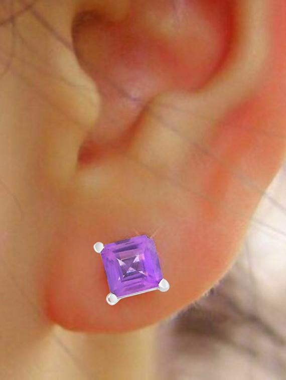 silver plated stud earring - 19085344 - Standard Image - 3