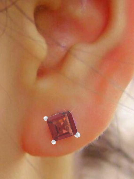 silver plated stud earring - 19085345 - Standard Image - 3