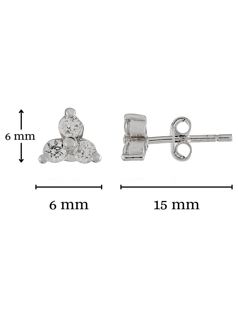 silver plated stud earring - 19085354 - Standard Image - 3