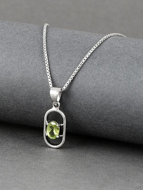 silver plated stone embellished pendant - 19085377 -  Standard Image - 0