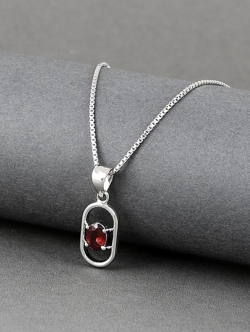 silver plated stone embellished pendant - 19085380 - Zoom Image - 0
