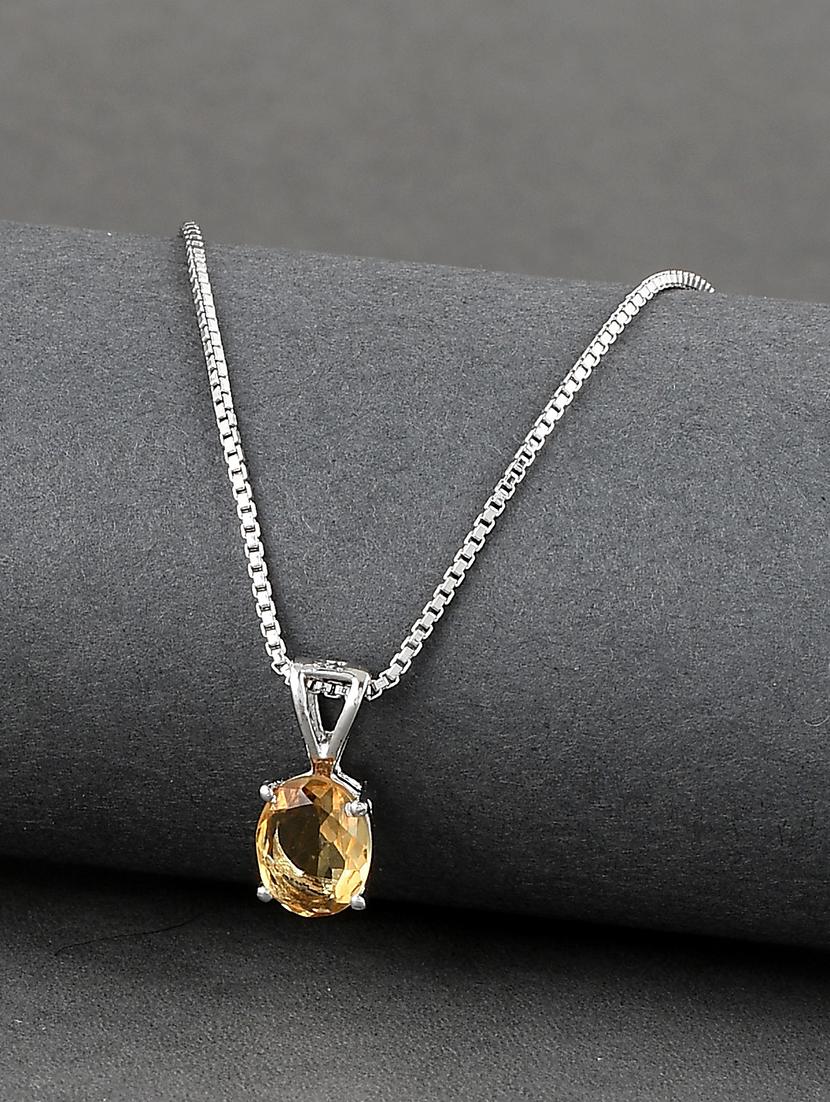 silver plated stone embellished pendant - 19085390 - Zoom Image - 0