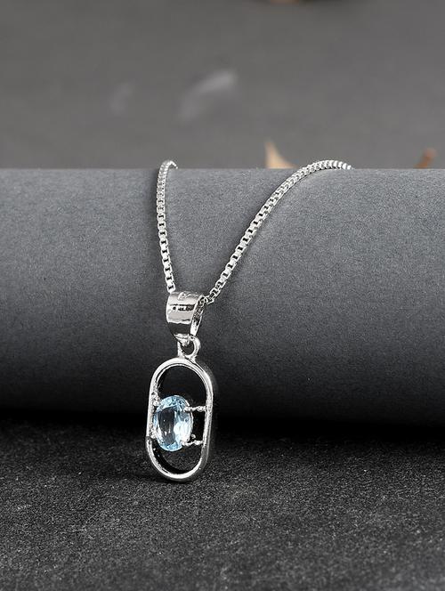 silver plated stone embellished pendant - 19085410 -  Standard Image - 0