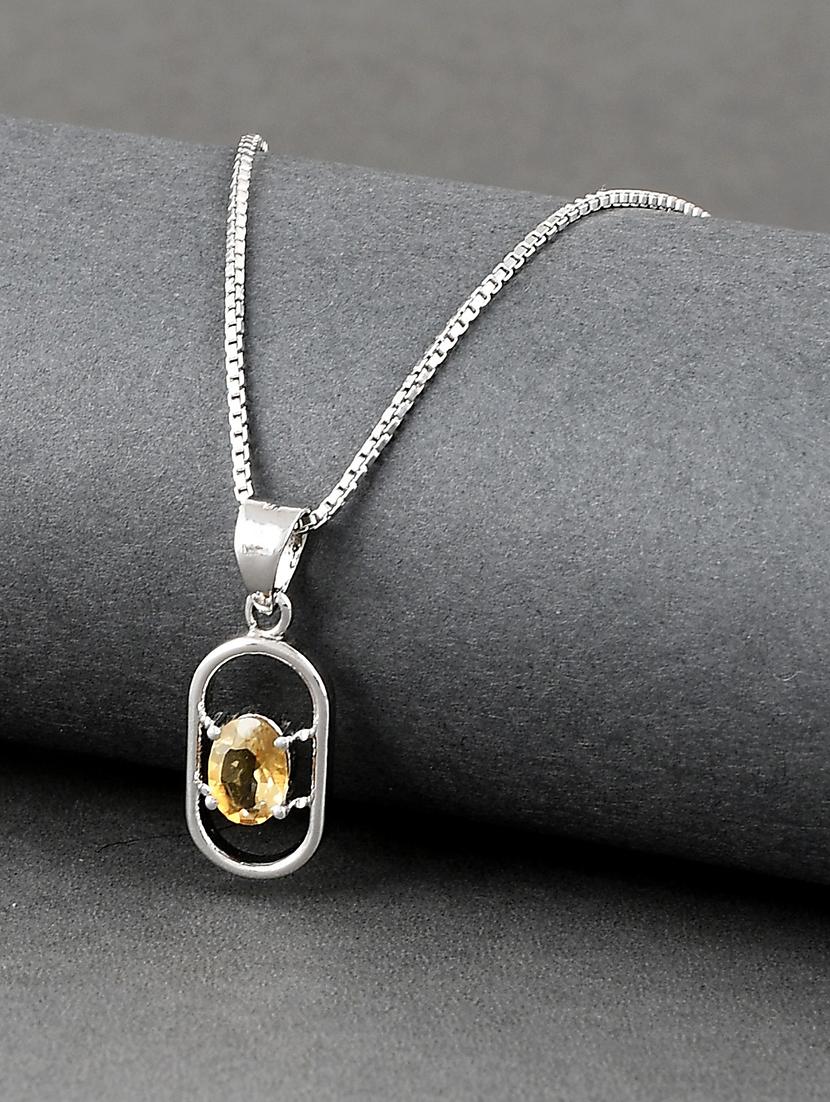 silver plated stone embellished pendant - 19085415 - Zoom Image - 0