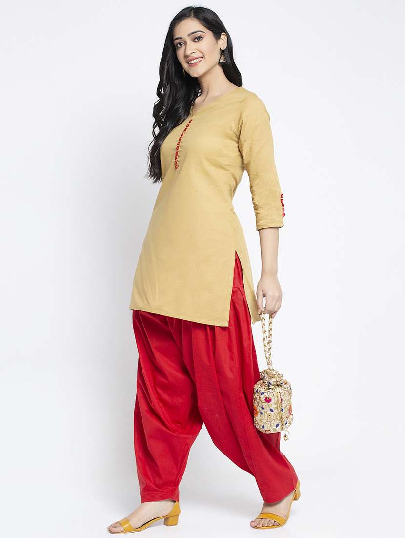 mid rise solid salwar - 19085747 - Standard Image - 3