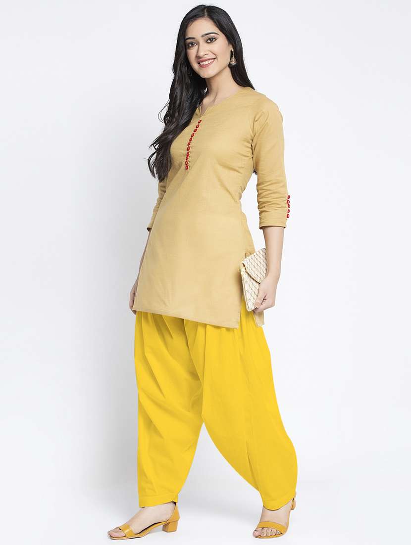 mid rise solid salwar - 19085750 - Standard Image - 3