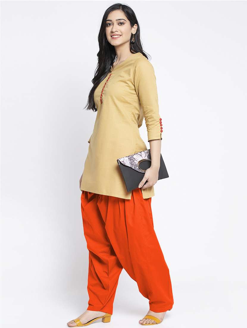 mid rise solid salwar - 19085752 - Standard Image - 3