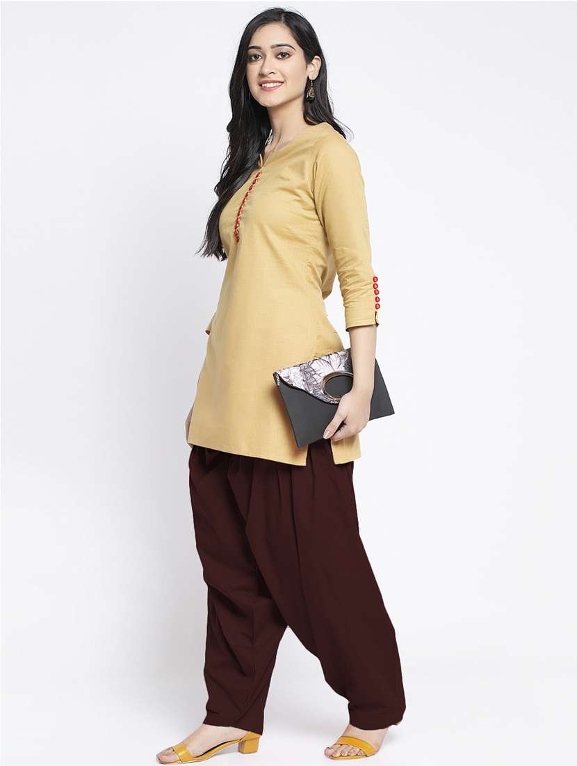 mid rise solid salwar - 19085760 - Standard Image - 3