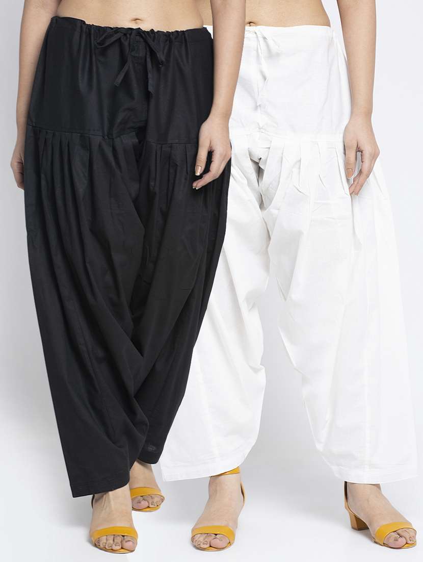 pack of 2 mid rise solid salwar - 19085781 - Zoom Image - 0