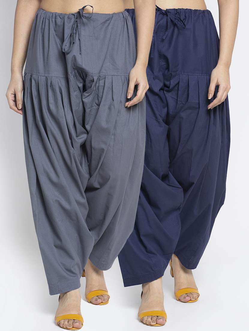 pack of 2 mid rise solid salwar - 19085829 - Zoom Image - 0