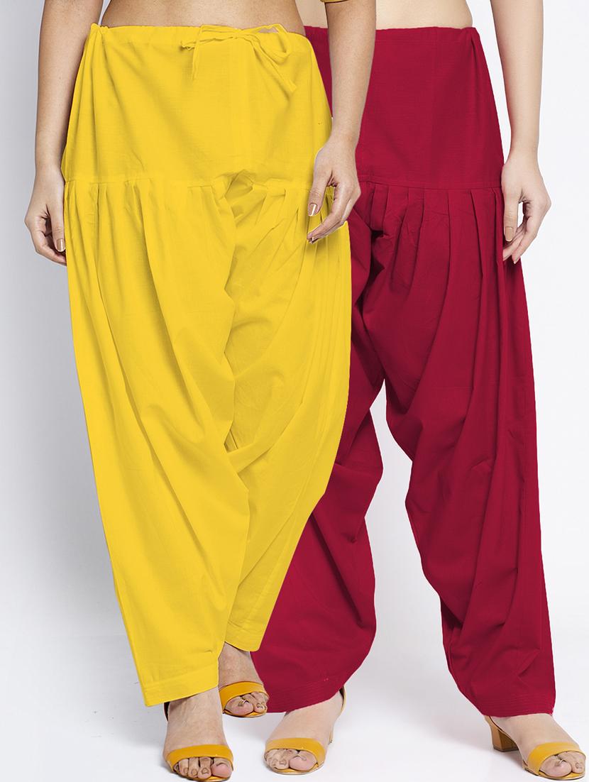 pack of 2 mid rise solid salwar - 19085855 - Zoom Image - 0