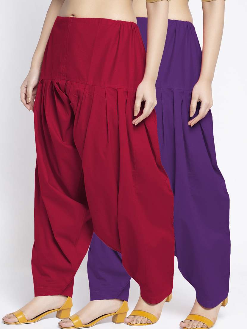 pack of 2 solid patiyala salwar 