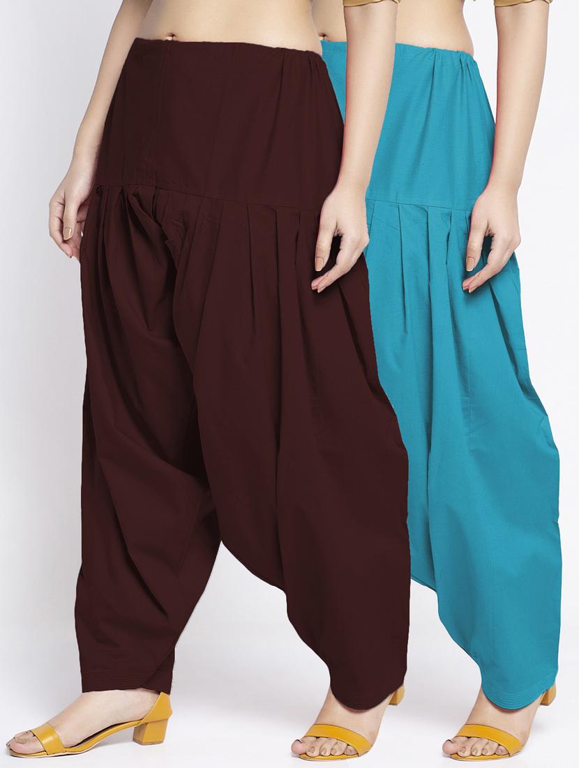 pack of 2 mid rise solid salwar - 19085939 - Zoom Image - 0