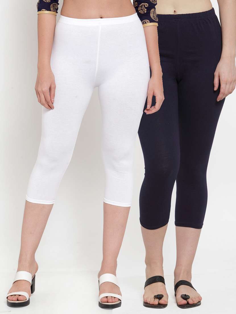 pack of 2 solid capri leggings 