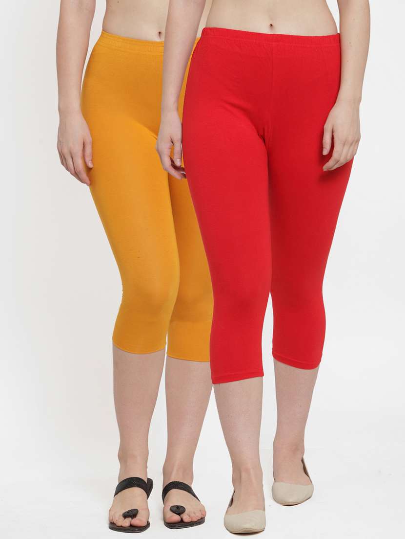 pack of 2 solid capri leggings 