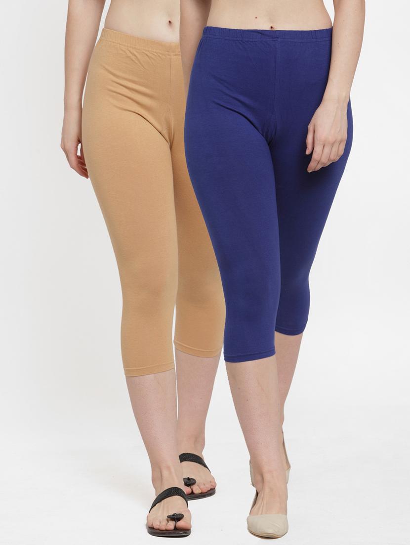 pack of 2 solid capri leggings  - 19086038 -  Zoom Image - 0