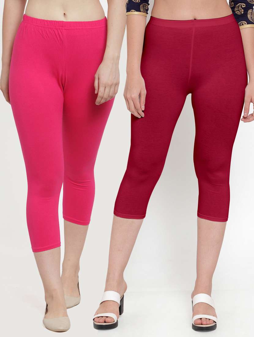 pack of 2 solid capri leggings 