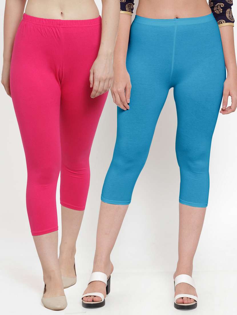 pack of 2 solid capri leggings 