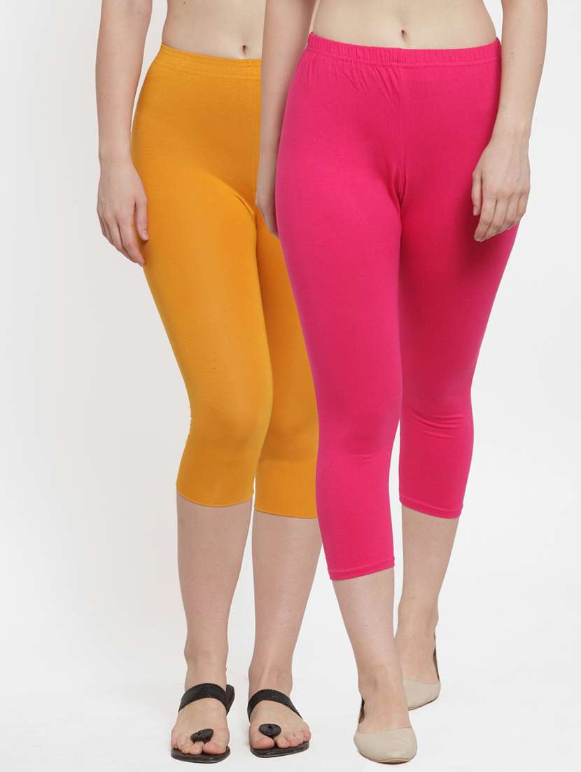 pack of 2 solid capri leggings 