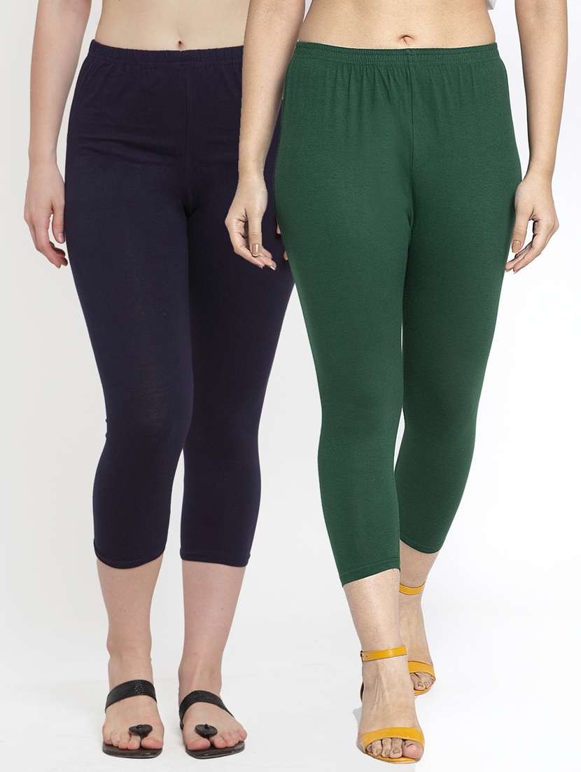 pack of 2 solid capri leggings  - 19086103 -  Zoom Image - 0