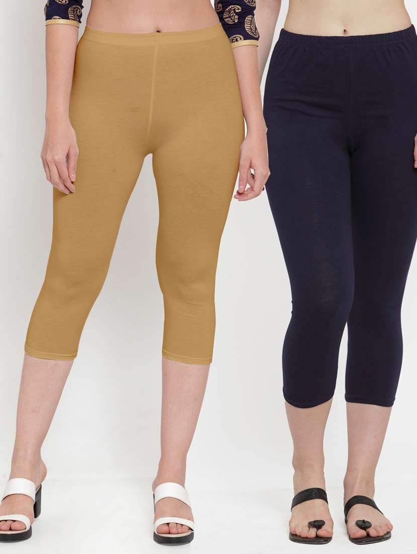 pack of 2 solid capri leggings  - 19086137 -  Zoom Image - 0