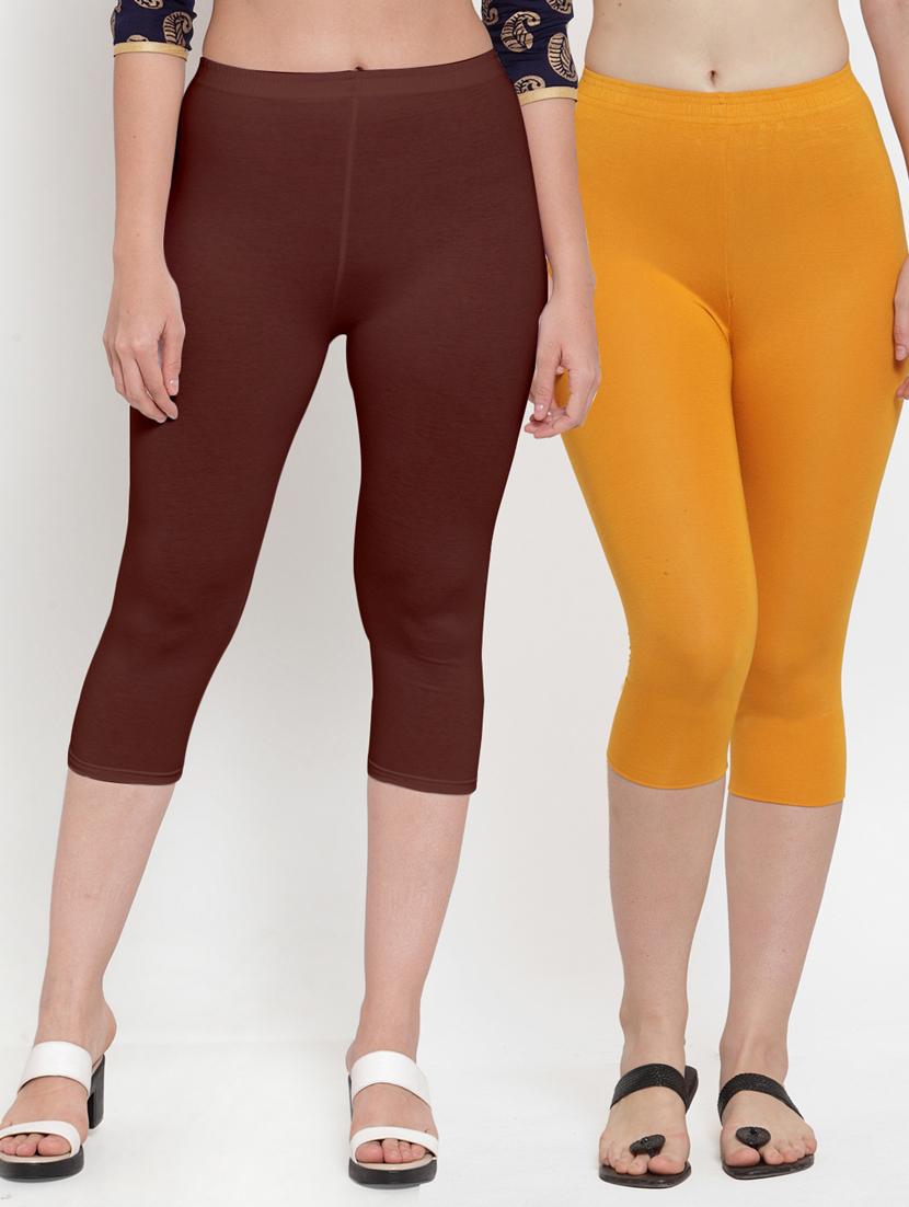 pack of 2 solid capri leggings - 19086141 - Zoom Image - 0