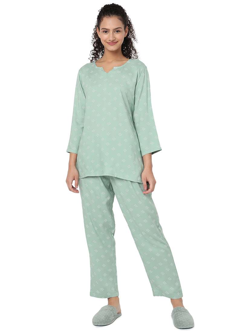 printed nightwear pajama set 