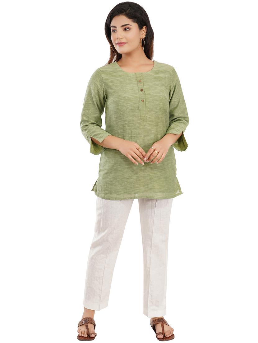 green solid tunic - 19086714 - Zoom Image - 0