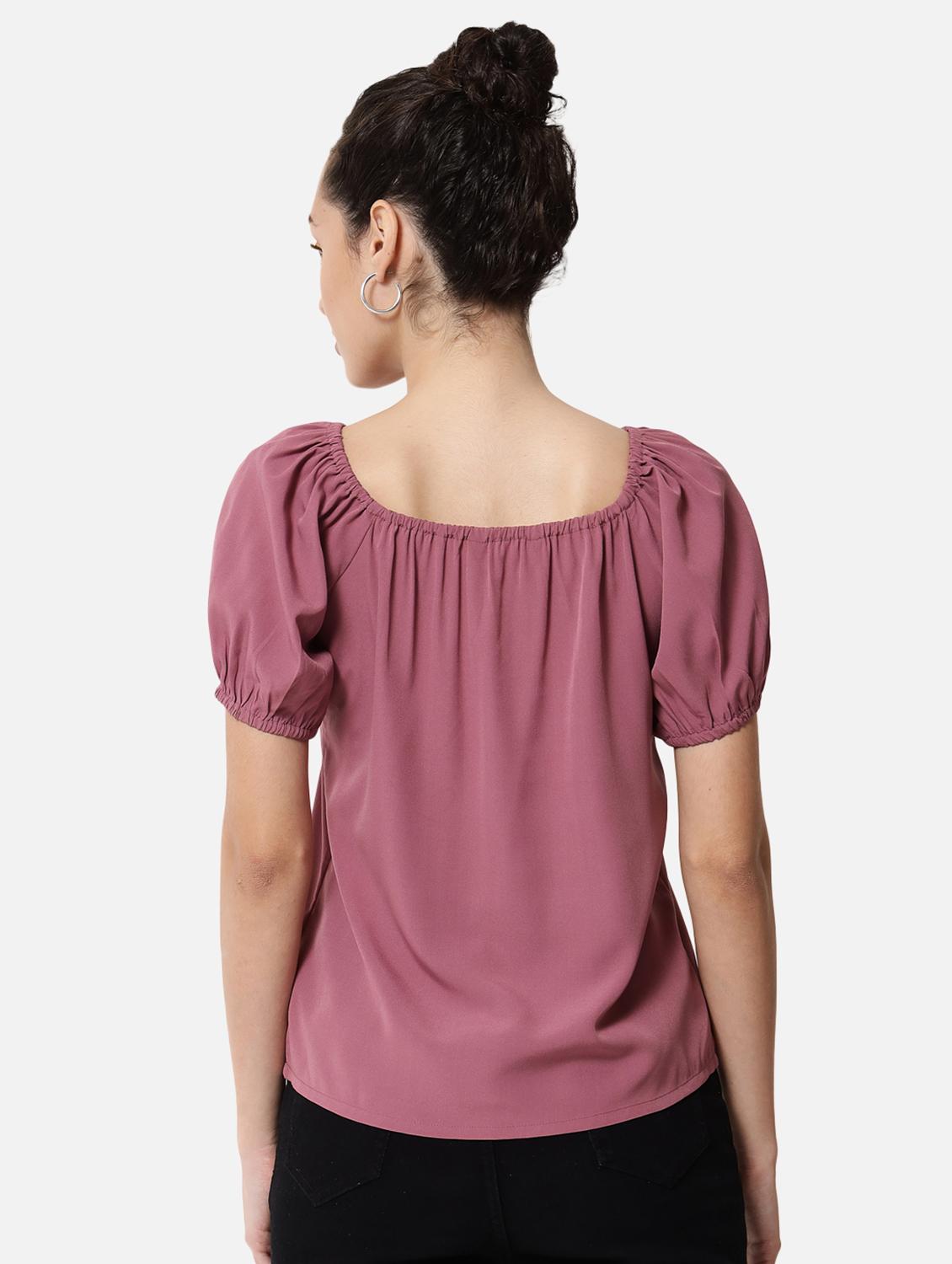 women's straight v neck top - 19086754 - Standard Image - 3