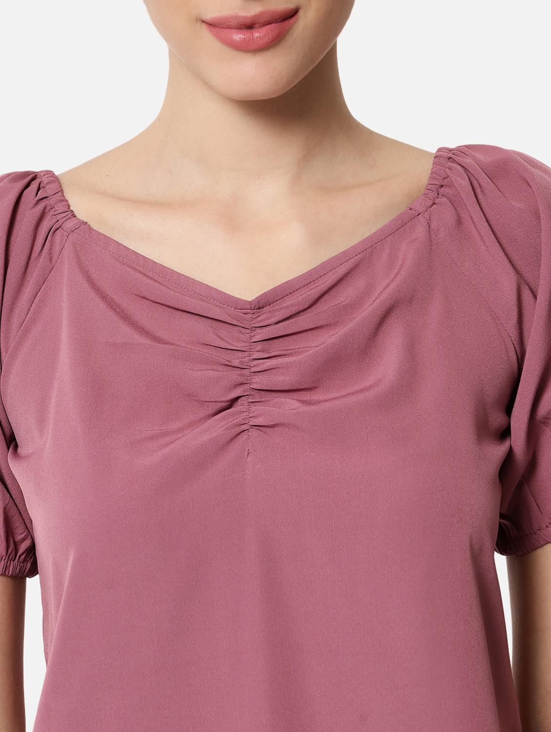 women's straight v neck top - 19086754 - Standard Image - 5