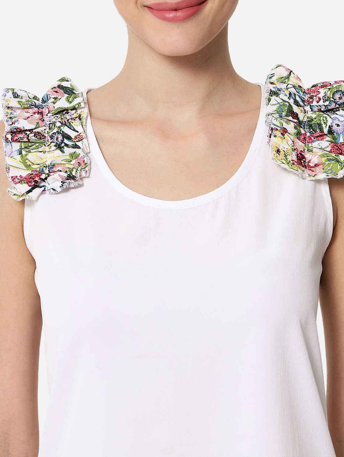 women's straight round neck top - 19086761 - Standard Image - 5