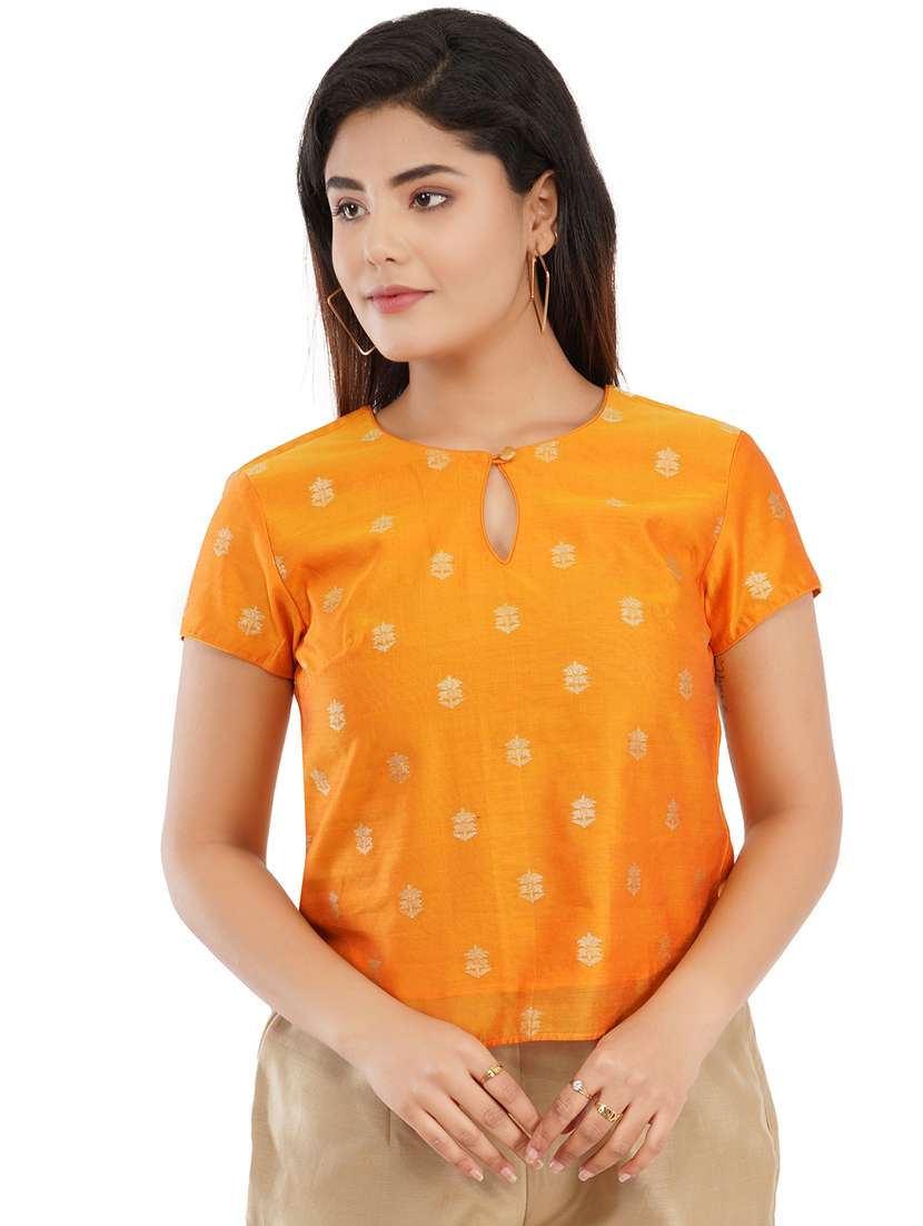 yellow printed high-low top - 19086928 - Zoom Image - 0