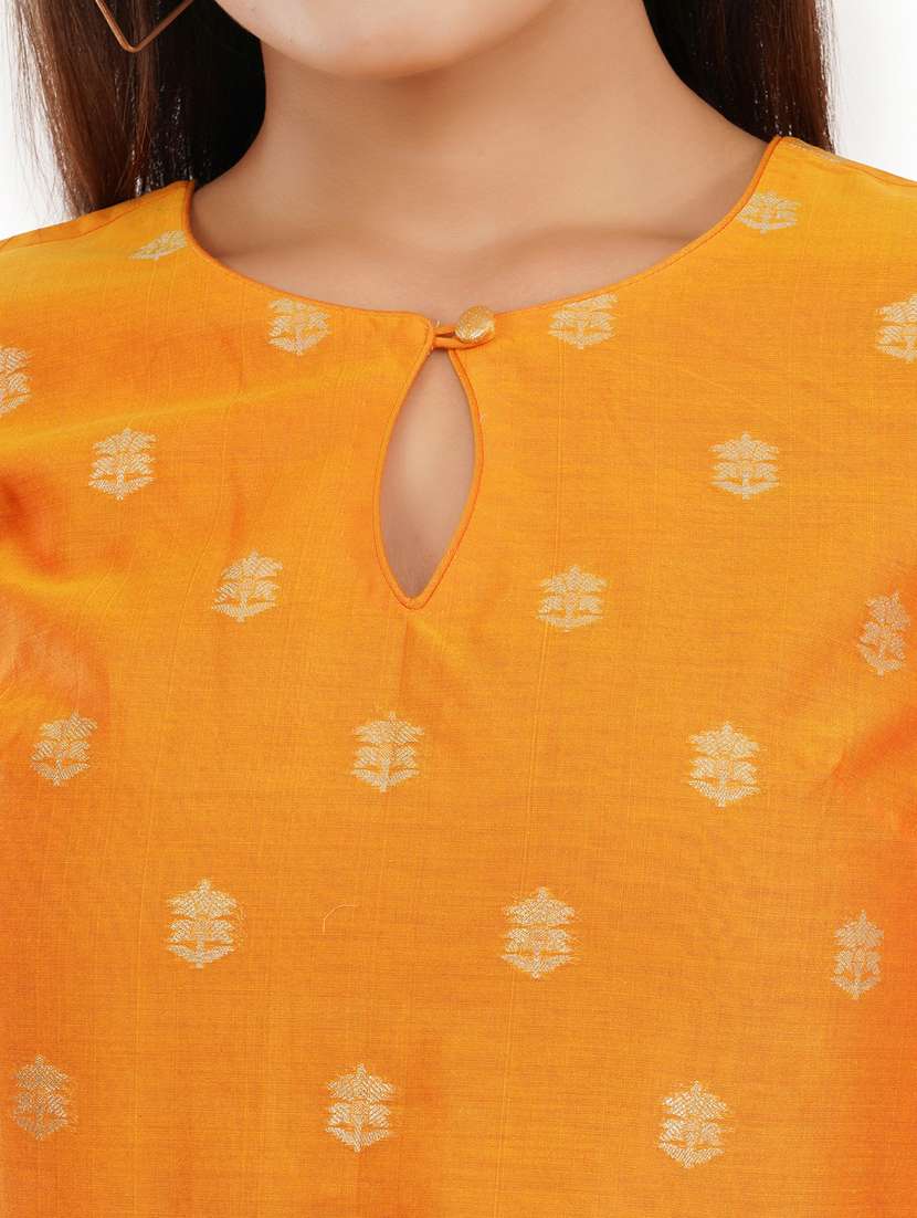 yellow printed high-low top - 19086928 - Standard Image - 3