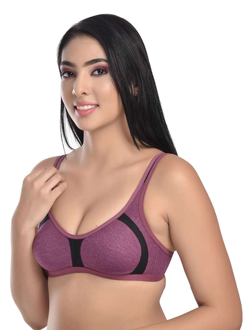 pack of 2 multi colored solid sports bra - 19087098 -  Standard Image - 5